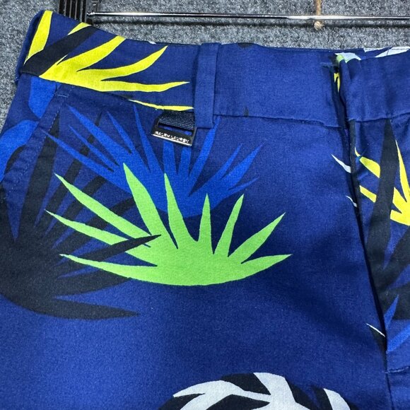 Polo Golf Ralph Lauren Pants Womens 2 Blue Cotton Stretch Crop Tropical Print - Picture 4 of 10